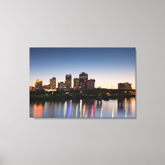 USA, Arkansas, Little Rock, City Skyline Canvas Print (Front)