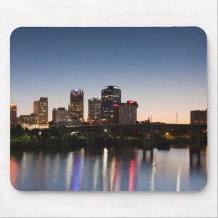 USA, Arkansas, Little Rock, City Skyline Mouse Mat