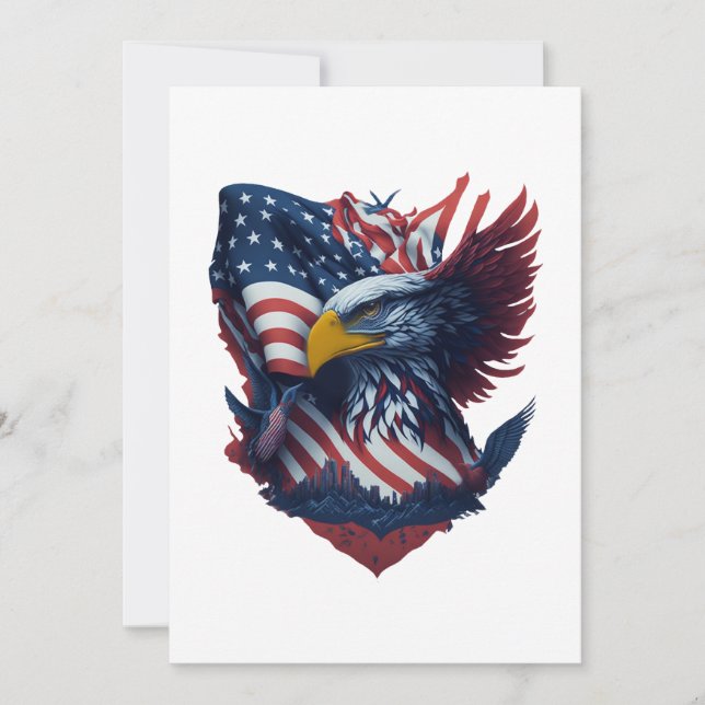 USA Art Choose Your Occasion Eagle Red White Blue  Holiday Card (Front)