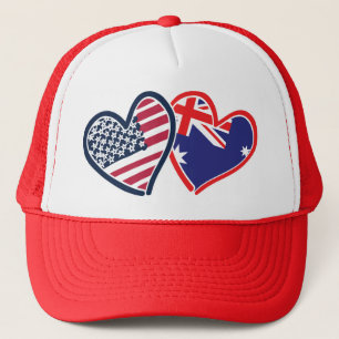 USA---Austrailia-Love Trucker Hat