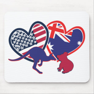USA---Austrailia-Love-with-Animals Mouse Mat