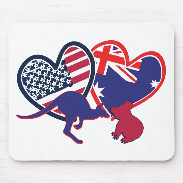 USA---Austrailia-Love-with-Animals Mouse Mat (Front)