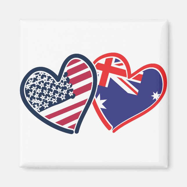 USA Australia Love Magnet (Front)