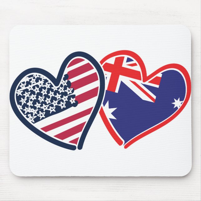 USA Australia Love Mouse Mat (Front)