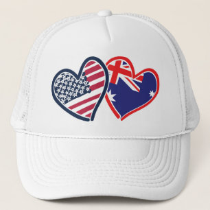 USA Australia Love Trucker Hat