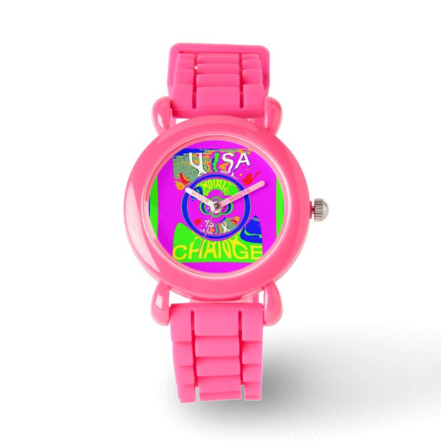 USA Baby pink change time latest campaign  slogan Watch (Front)