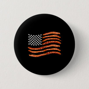 Usa Bacon Flag Cute Us Dried Pigs Funny 4th Of Jul 6 Cm Round Badge