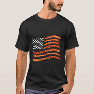 Usa Bacon Flag Cute Us Dried Pigs Funny 4th Of Jul T-Shirt