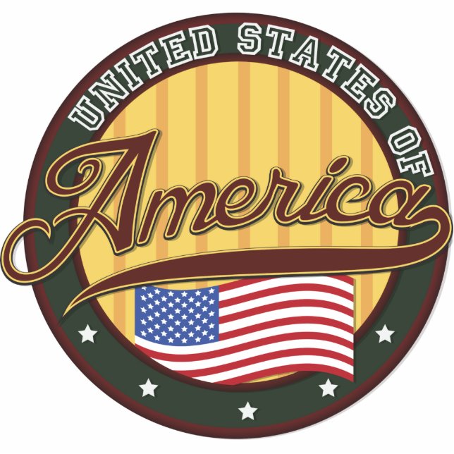 USA Badge Standing Photo Sculpture (Front)