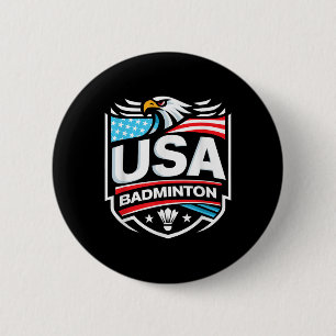 Usa Badminton 6 Cm Round Badge