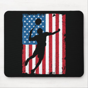 Usa Badminton Flag Vintage Sports Flag Mouse Mat