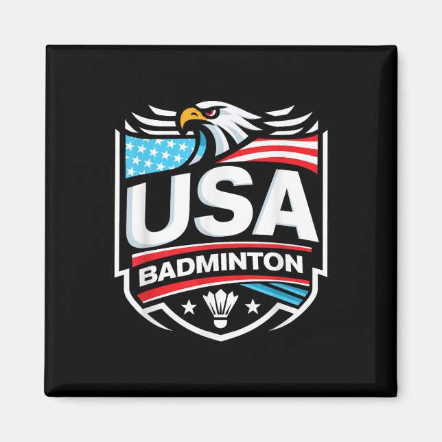 Usa Badminton  Magnet (Front)