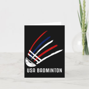 Usa Badminton Shuttle Red White Blue  Card