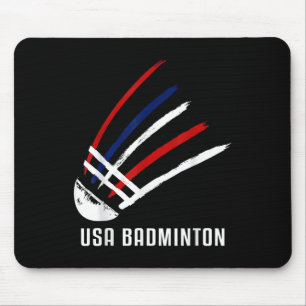Usa Badminton Shuttle Red White Blue Mouse Mat