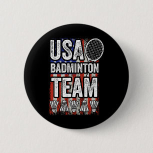 Usa Badminton Team American Flag Funny Badminton F 6 Cm Round Badge