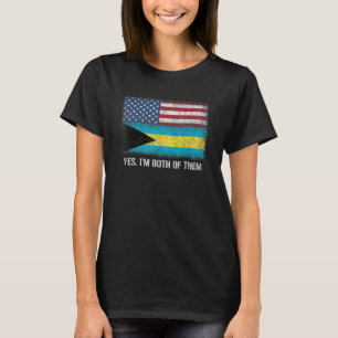 Usa Bahamas Bahamian American Flag Dual Citizen Ci T-Shirt