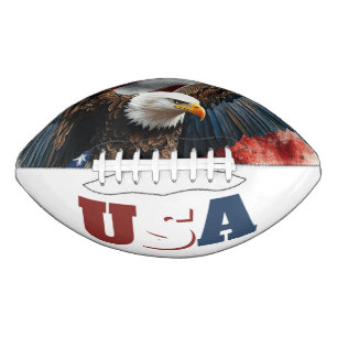 USA Bald Eagle Patriotic Art – Bold American Flag Football