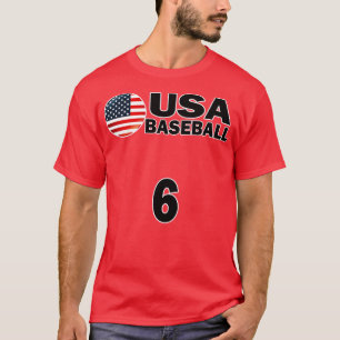 USA Baseball Number 6 Tshirt Design
