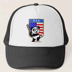 USA Baseball Panda Trucker Hat