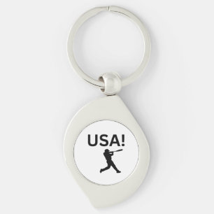 USA baseball player using dot as a ball Key Ring