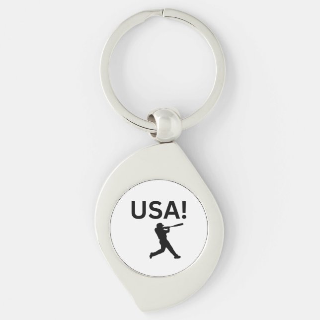 USA baseball player using dot as a ball Key Ring (Front)