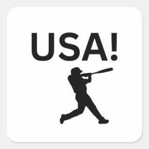 USA baseball player using dot as a ball Square Sticker
