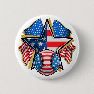 USA  Baseball Softball 6 Cm Round Badge