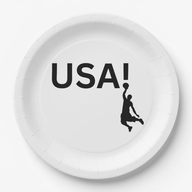 USA basketball player Paper Plate (Front)