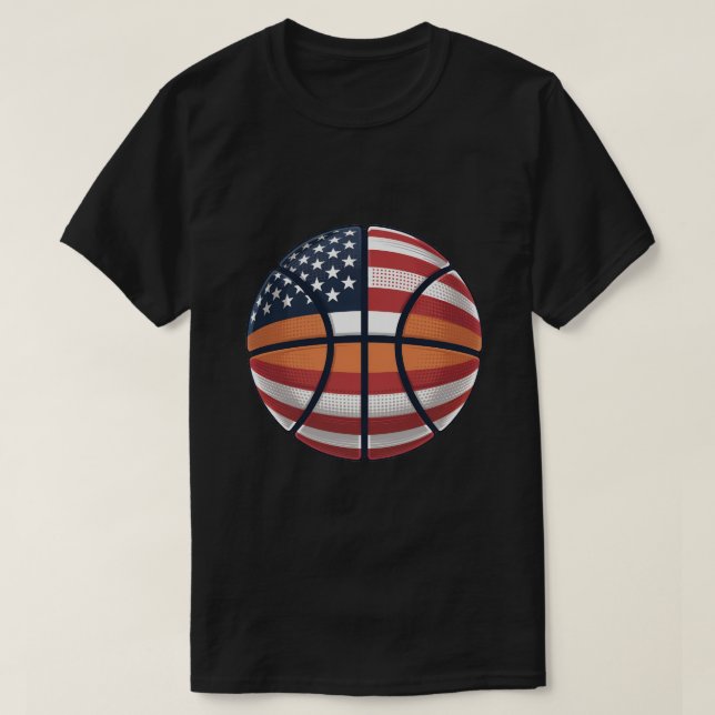 USA Basketball Shirt American Flag Basketball Tee  (Design Front)