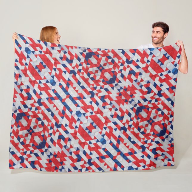 USA Bauhaus Geometric Art Fleece Blanket (In Situ)