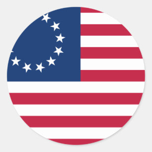 usa betsy ross flag classic round sticker