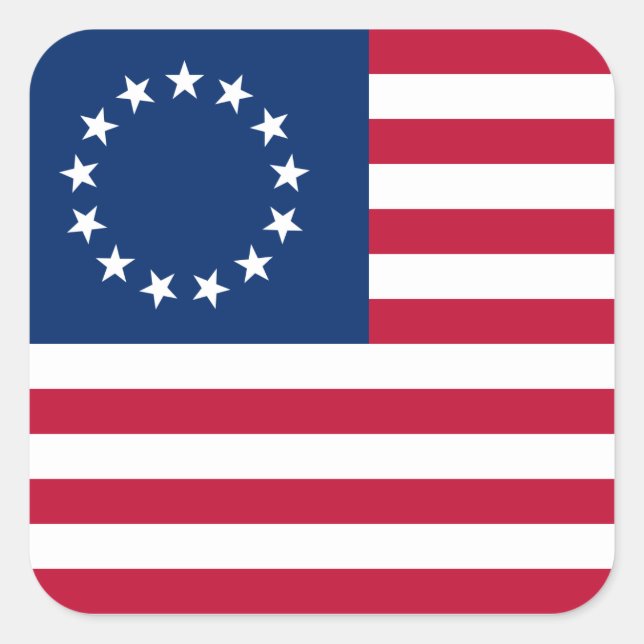 usa betsy ross flag square sticker (Front)