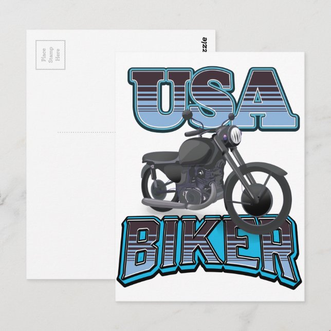 USA Biker logo Postcard (Front/Back)