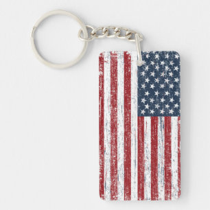 USA Birthday America 1776 to 2026 Flag Patriotic  Key Ring