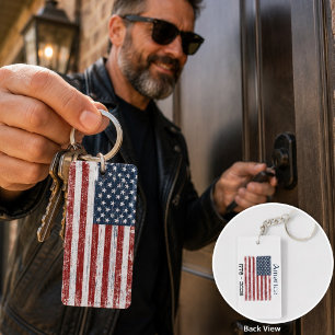 USA Birthday America 1776 to 2026 Flag Patriotic Key Ring
