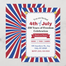 USA Birthday Party Invitation