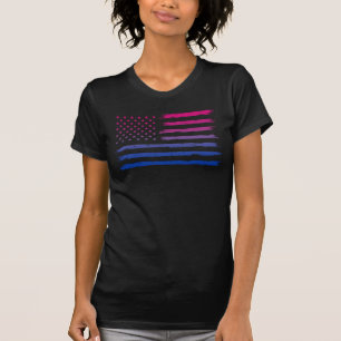 USA Bisexual Pride Patriotic T-Shirt