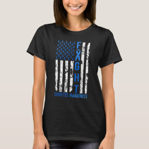USA Blue Flag Type 1 Diabetes Awareness Month In N T-Shirt