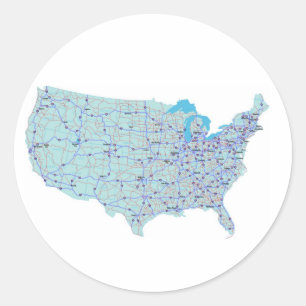 USA Blue Map Sticker