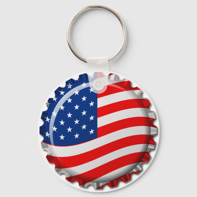 USA Bottle Cap Key Ring (Front)
