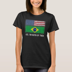 Usa Brazil Brazilian American Flag Dual Citizen Ci T-Shirt
