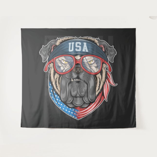 USA Bulldog Tapestry (Front (Horizontal))