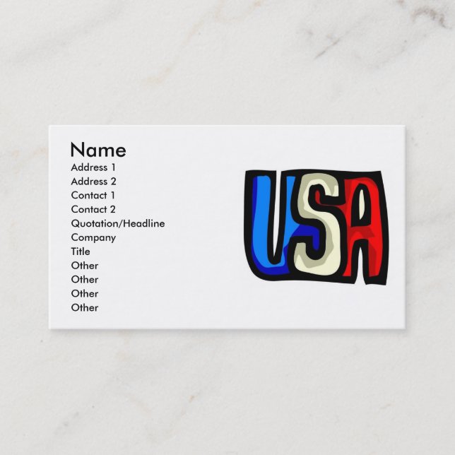 USA Business Card (Front)