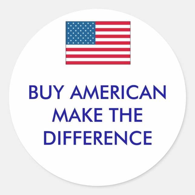 usa, BUY AMERICANMAKE THE DIFFERENCE Classic Round Sticker (Front)