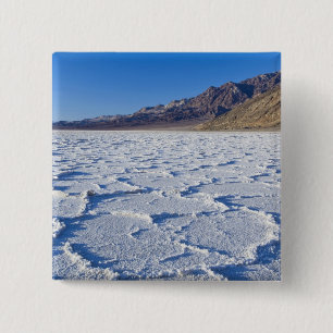 USA, CA, Death Valley NP, Salt Formations at 15 Cm Square Badge