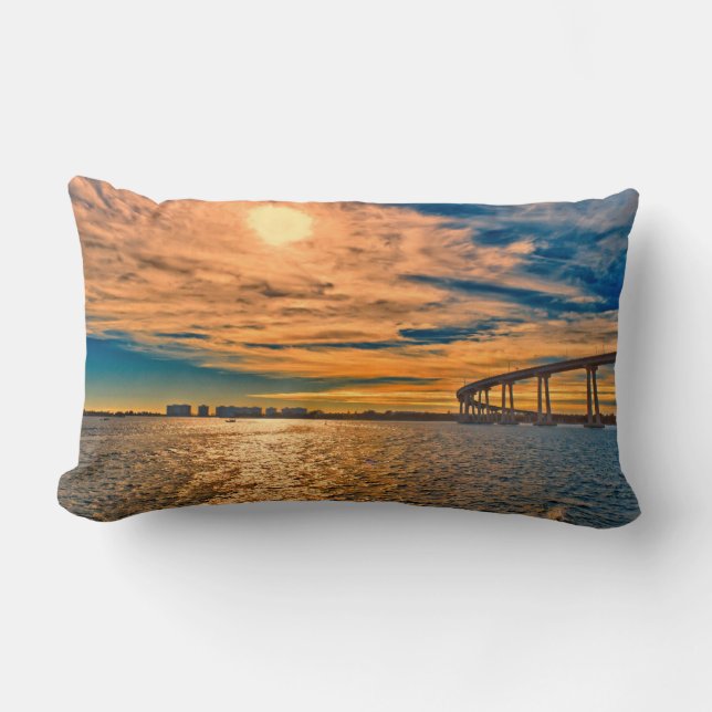 USA, CA, San Diego-Coronado Bay Bridge Lumbar Cushion (Front)
