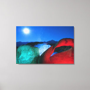 USA, California, Alabama Hills, Night photo of Canvas Print