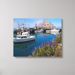 USA, California. Docked Boats At Morro Bay Canvas Print
