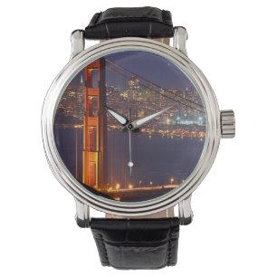 USA, California. Golden Gate Bridge At Night Watch