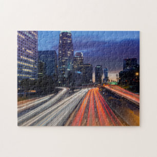 USA, California, Los Angeles, 110 Freeway Jigsaw Puzzle